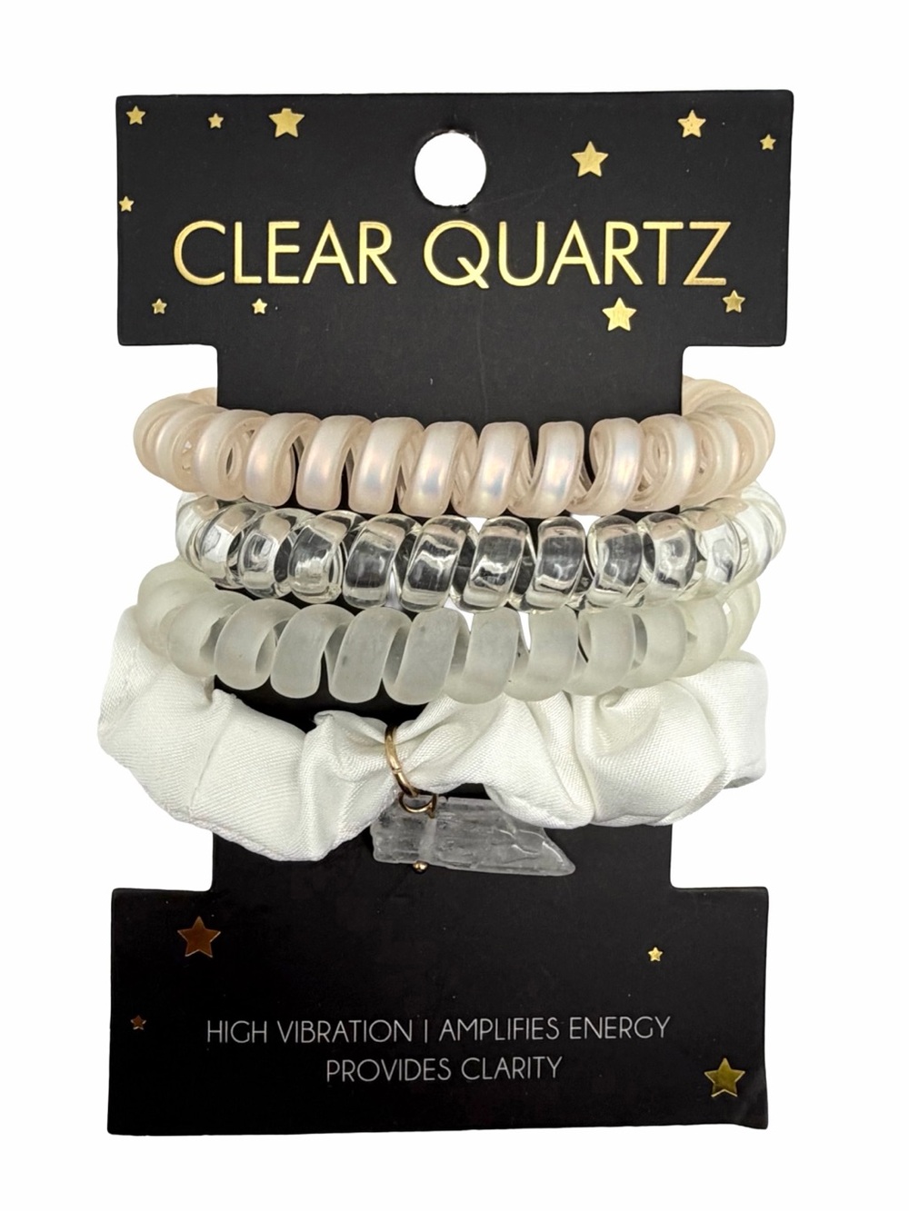 Nordstrom Clear Quartz Hair Accessory Set Coil Hair Ties And Scrunchie